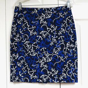 New! Banana Republic 4 Nautical Print Pencil Skirt